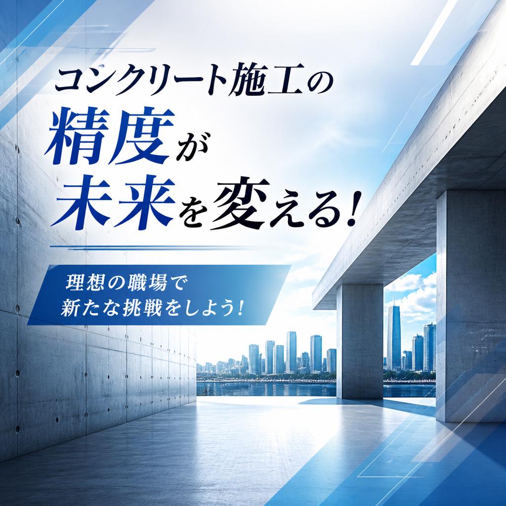 コンクリート施工の精度が未来を変える！理想の職場で新たな挑戦をしよう！
